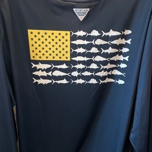 NWT Columbia Performance Fishing Gear blue long sleeve XL